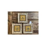 Oscar Stone Decor Çerçeveli Taş Tablo 20x20 cm 3 Lü Set Ayetel Kürsi Felak Suresi İhlas Suresi