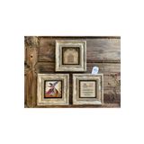 Oscar Stone Decor Çerçeveli Taş Tablo 20x20 cm 3 Lü Set Ayetel Kürsi Nazar Ayeti Semazen