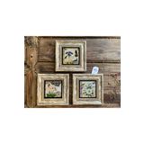 Oscar Stone Decor Çerçeveli Taş Tablo 20x20 cm 3 lü Set Çiçek Kuş Seti Bird Flower 3CDD-40-300