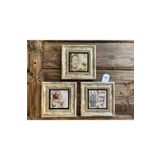 Oscar Stone Decor Çerçeveli Taş Tablo 20x20 Cm 3 Lü Set Çiçek Resmi Flower Picture 3CDD-40-302