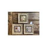 Oscar Stone Decor Çerçeveli Taş Tablo 20x20 cm 3 Lü Set Çiçek Resmi Flower Picture
