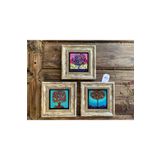 Oscar Stone Decor Çerçeveli Taş Tablo 20x20 cm 3 Lü Set Color Tree Renkli Ağaç Seti