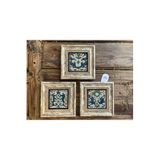 Oscar Stone Decor Çerçeveli Taş Tablo 20X20 Cm 3 Lü Set Desen Seti Pattern Tile Set 3Cdd-40-317