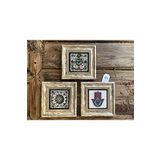 Oscar Stone Decor Çerçeveli Taş Tablo 20x20 cm 3 Lü Set Desen ve Fatma Ana Eli