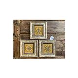 Oscar Stone Decor Çerçeveli Taş Tablo 20x20 cm 3 Lü Set Elhamdülillah Felak Suresi İhlas Suresi
