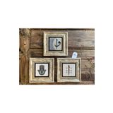 Oscar Stone Decor Çerçeveli Taş Tablo 20x20 cm 3 Lü Set Elif Vav Fatma Ana Eli