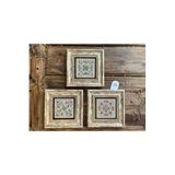 Oscar Stone Decor Çerçeveli Taş Tablo 20X20 Cm 3 Lü Set Flower Pattern Çiçek Desenleri 3Cdd-40-323