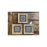 Oscar Stone Decor Çerçeveli Taş Tablo 20X20 Cm 3 Lü Set Green Pattern Set Yeşil Desenler 3Cdd-40-327