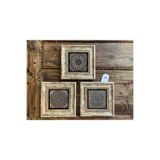 Oscar Stone Decor Çerçeveli Taş Tablo 20X20 Cm 3 Lü Set Kahverengi Yaşam Deseni 3Cdd-40-334