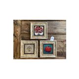 Oscar Stone Decor Çerçeveli Taş Tablo 20x20 cm 3 Lü Set Nar Ağacı Hayat Ağacı Nar