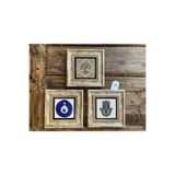 Oscar Stone Decor Çerçeveli Taş Tablo 20X20 Cm 3 Lü Set Nazar Boncuğu Hayat Ağacı Fatma Ana Eli 3Cdd-40-251