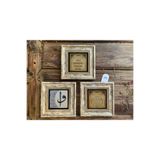 Oscar Stone Decor Çerçeveli Taş Tablo 20x20 cm 3 Lü Set Nazar Duası Bereket Duası Elif Vav 3CDD-40-201