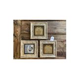 Oscar Stone Decor Çerçeveli Taş Tablo 20x20 cm 3 Lü Set Nazar Duası Bereket Duası Elif Vav