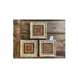 Oscar Stone Decor Çerçeveli Taş Tablo 20x20 cm 3 Lü Set Old Pattern Set Eski İşleme Desenleri