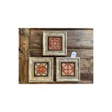 Oscar Stone Decor Çerçeveli Taş Tablo 20X20 Cm 3 Lü Set Orange Pattern Set Turuncu Desenler 3Cdd-40-340