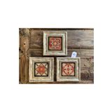 Oscar Stone Decor Çerçeveli Taş Tablo 20x20 cm 3 Lü Set Orange Pattern Set Turuncu Desenler