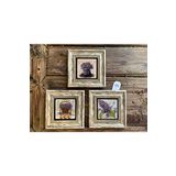 Oscar Stone Decor Çerçeveli Taş Tablo 20x20 cm 3 Lü Set Ortanca Çiçeği Seti Hydrangea Set