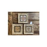 Oscar Stone Decor Çerçeveli Taş Tablo 20x20 cm 3 Lü Set Yaşam Çiçeği Hayat Ağacı Esmaül Hüsna