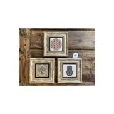 Oscar Stone Decor Çerçeveli Taş Tablo 20x20 Cm 3 Lü Set Yaşam Çiçeği Hayat Ağacı Fatma Ana 3CDD-40-282