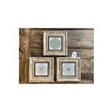 Oscar Stone Decor Çerçeveli Taş Tablo 20x20 cm 3 Lü Set Yaşam Çiçeği Sri Yantre Torus 3CDD-40-279