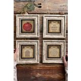 Oscar Stone Decor Çerçeveli Taş Tablo 20x20cm 4'lü Set(1104-464-463-462)bereket Nazar Dua Ayetel 4-4CDD-034