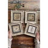 Oscar Stone Decor Çerçeveli Taş Tablo 20x20cm 4'lü Set(414-384-345-321)allah Vav Muhammed Elif 4-4CDD-014