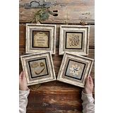 Oscar Stone Decor Çerçeveli Taş Tablo 20x20cm 4'lü Set(464-414-384-345) Nazar Dua Allah Vav Muhammed