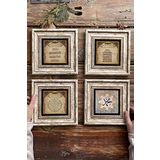Oscar Stone Decor Çerçeveli Taş Tablo 20x20cm 4'lü Set(464-463-462-345) Nazar Ayet Bereket Muhammed
