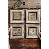 Oscar Stone Decor Çerçeveli Taş Tablo 20x20cm 4'lü Set(538-414-384-345)esmaül Hüsna Allah Muhammed 4-4CDD-012