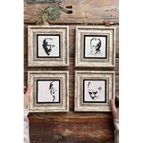 Oscar Stone Decor Çerçeveli Taş Tablo Duvar Dekoru 20x20cm 4'lü Set Atatürk Tabloları Seti 4-4CDD-070