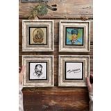 Oscar Stone Decor Çerçeveli Taş Tablo Duvar Dekoru 20x20cm 4'lü Set Atatürk Tabloları Seti 4-4CDD-399