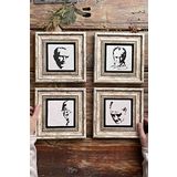 Oscar Stone Decor Çerçeveli Taş Tablo Duvar Dekoru 20x20cm 4'lü Set Atatürk Tabloları Seti
