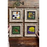 Oscar Stone Decor Çerçeveli Taş Tablo Duvar Dekoru 20X20Cm 4'Lü Set Balık Fish Nemo Set 4-4Cdd-096