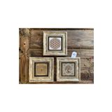 Oscar Stone Decor Çerçeveli Taş Tablo Set Yaşam Çiçeği Hayat Ağacı Esmaül Hüsna 20x20 Cm 3 Lü 3CDD-40-246