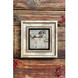 Oscar Stone Decor Da Vinci At Çerçeveli Taş Tablo 20x20 Cm-wall Decor CDD-40-1331