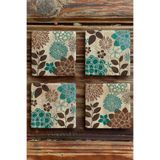 Oscar Stone Decor Desen Tile Baskılı Doğaltaş Bardak Altlığı 4'Lü Set 4Dsn-227