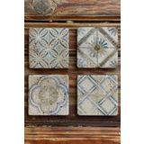 Oscar Stone Decor Desen Tile Baskılı Doğaltaş Bardak Altlığı 4'lü Set 4DSN-232
