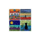 Oscar Stone Decor Doğaltaş Bardak Altlığı- 4 Lü Set( 10cm x 10 cm) BA111