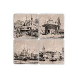 Oscar Stone Decor Doğaltaş Bardak Altlığı- 4 lü Set(10 cmx10 cm) BA389