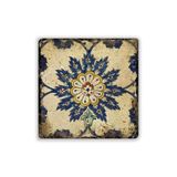 Oscar Stone Decor Doğaltaş Baskılı Bardak Altlığı Çini Desen 10 Cm X 10 Cm - Stone Coaster Dsn45-2