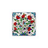 Oscar Stone Decor Doğaltaş Baskılı Bardak Altlığı Çini Desen 10 Cm X 10 Cm - Stone Coaster Dsn46-2