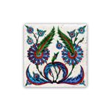 Oscar Stone Decor Doğaltaş Baskılı Bardak Altlığı Çini Desen 10 Cm X 10 Cm - Stone Coaster Dsn50-1