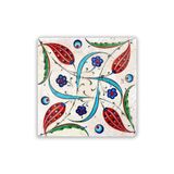 Oscar Stone Decor Doğaltaş Baskılı Bardak Altlığı Çini Desen 10 Cm X 10 Cm - Stone Coaster Dsn50-3