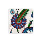 Oscar Stone Decor Doğaltaş Baskılı Bardak Altlığı Çini Desen 10 Cm X 10 Cm - Stone Coaster Dsn50-4