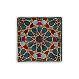 Oscar Stone Decor Doğaltaş Baskılı Bardak Altlığı Etnik Desen 10 Cm X 10 Cm - Stone Coaster Dsn43-1