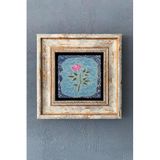 Oscar Stone Decor Ebru Desen Gül-Çerçeveli Taş Tablo 20X20 Cm-Wall Decor Cdd-40-1126