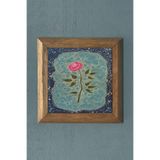 Oscar Stone Decor Ebru Desen Taş Tablo Masif Ahşap Çerçeveli Taş Tablo Duvar Dekoru 28x28 Cm PRMT2020-1126