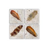 Oscar Stone Decor Feathers BA117 Taş Bardak Altlığı
