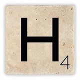 Oscar Stone Decor H4 Harfi Doğaltaş Bardak Altlığı