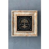 Oscar Stone Decor Hayat Ağacı Çerçeveli Taş Tablo 20x20 Cm-wall Decor CDD-40-1173